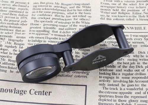 Mini 20X Folding Pocket Magnifier with Metal Case - Portable Reading Magnifying Glass for Inspection, Jewelry, Coins, Hobby, Travel