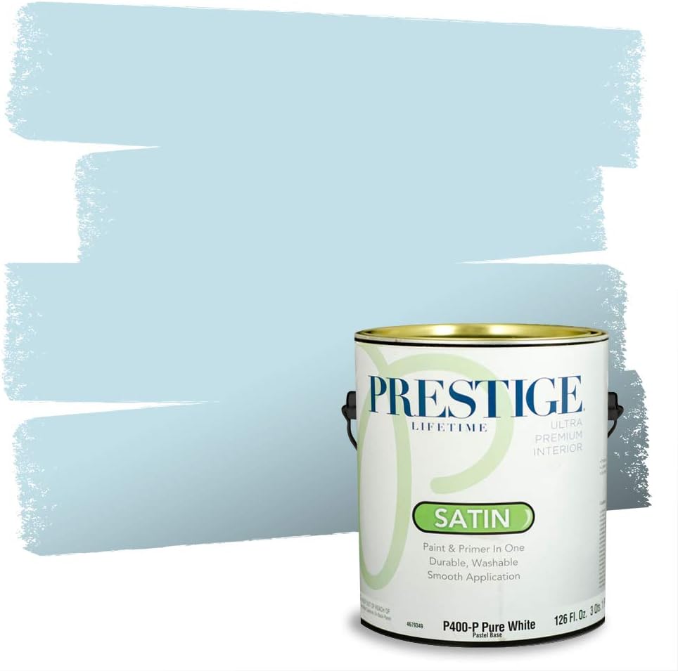 PRESTIGE Paints Exterior Paint and Primer In One, 1-Gallon, Semi-Gloss, Comparable Match of Sherwin Williams* Nifty Turquoise*
