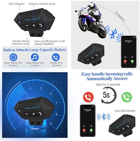 Bluetooth Motorcycle Helmet,Modular Motorcycle Helmet with Bluetooth,DOT Approved Dual Visor Full Face Flip up Bluetooth Integrated Motorcycle Helmets for Adults Men Women