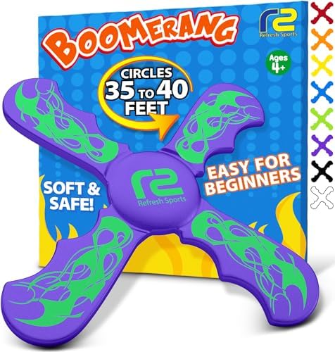 Boomerang for Kids - Fun & Easy To Use - Toys for Ages 8-13 - Birthday Gifts for Kids 5 6 7 8 9 10 Year Old Boy Gift - Best Outdoor Summer Gifts For