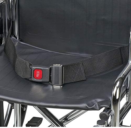 DMI Wheelchair Seat Belt and Safety Harness, Easy Install, 45 Inches long and 1.75 Inches Thick, Adjusts to 41 Inches, Black (Pack of 1)