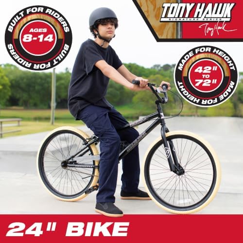 Dynacraft Tony Hawk 18-24 Inch Bike High-Performance & Durable, Perfect for Kids & Teens Learning BMX Tricks, Sturdy, Easy to Assemble, Ideal for Young Riders & Aspiring BMX Enthusiasts