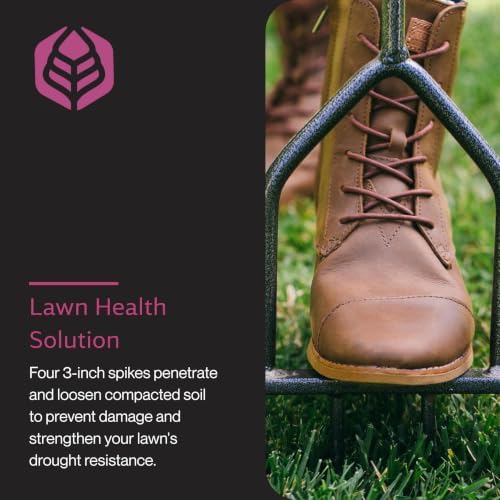 Yard Butler Manual Lawn Coring Aerator, ID-6C - Lawn Care Tool for Aerating - Long-Handled - Power-Coated Steel Construction - Comfortable Cushioned Handles Garden Tool - Easy to Use | Long-Handled Aerator, Powder-Coated Steel Construction, Cushioned Han…