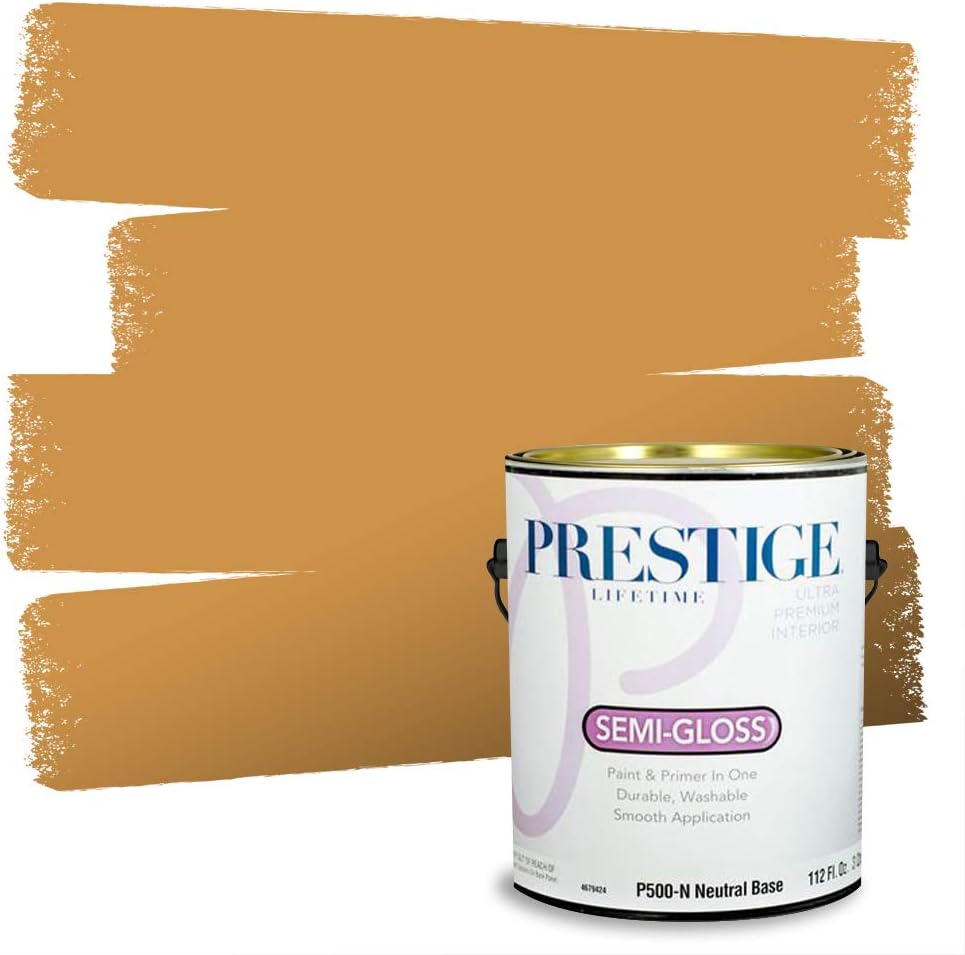 PRESTIGE Paints Exterior Paint and Primer In One, 1-Gallon, Satin, Comparable Match of Sherwin Williams* Cachet Cream*