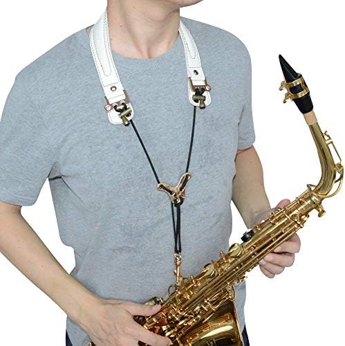 adorence Leather Saxophone Neck Strap for Alto & Tenor Saxophone - Red