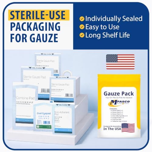MFASCO Antiseptic Wound Care Travel Pack | 39 Piece First Aid Kit Refill | BZK, Antiseptic Wipes, Sting Relief, Wound Ointment | Essential First Aid Supplies | Refill Personal First Aid Kits