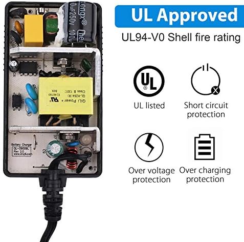 LotFancy 24V 1.5A Electric Scooter Charger for Razor E100, E200, E300, E500, PR200, MX350, Dirt Bike, Pocket Mod, Sports Mod, and Dirt Quad