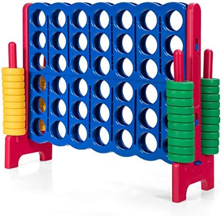 GLACER Giant 4-in-A-Row, Jumbo 4-to-Score Giant Game Set Backyard Games for Kids & Adults