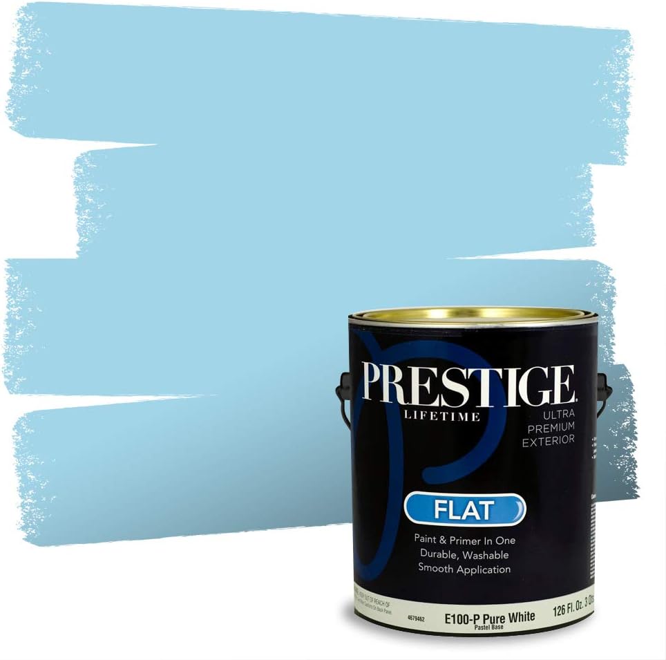 PRESTIGE Paints Exterior Paint and Primer In One, 1-Gallon, Satin, Comparable Match of Sherwin Williams* Blue Nile*