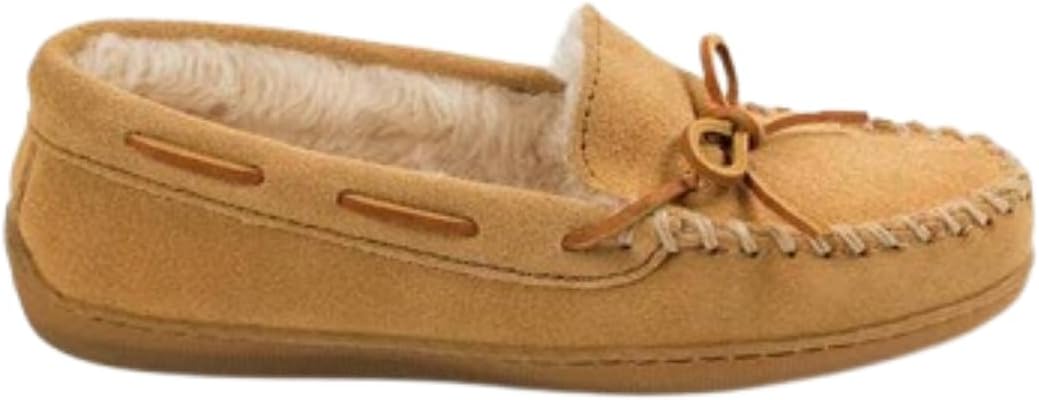 Minnetonka Women's Pile Lined Hardsole Moccasin Slippers