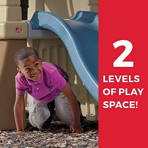 Step2 Play Up Gym Set for Kids, Outdoor Swing Set, Backyard Slide, Swings, Playhouse, & Crawl Space, Two Tier, Easy Set Up