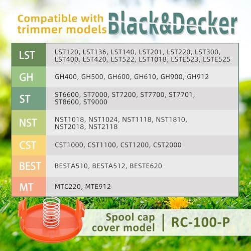 YWTESCH 16 Pack Weed Eater String Compatible with Black+Decker, 360ft 0.065" AF-100 Replacement Spool