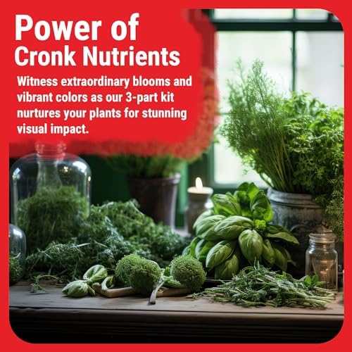Cronk Nutrients 3-Part Kit: Micro, Grow & Bloom Base Fertilizers, 3 x 1L