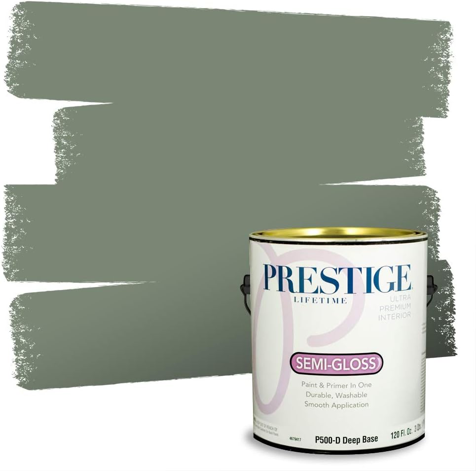 PRESTIGE Paints Exterior Paint and Primer In One, 1-Gallon, Flat, Comparable Match of Sherwin Williams* Coastal Plain*