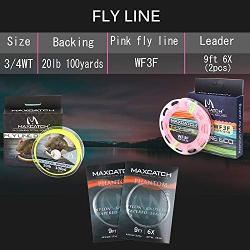 Maxcatch Women's Elegant Pink Fly Fishing Rod: 2/5-weight with Rod Tube