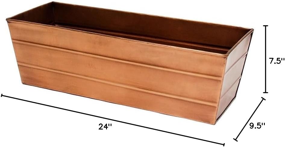 Achla Designs Galvanized Window Flower Box Planter-Green-Medium (24" L x 9.5" W x 7.5" H)