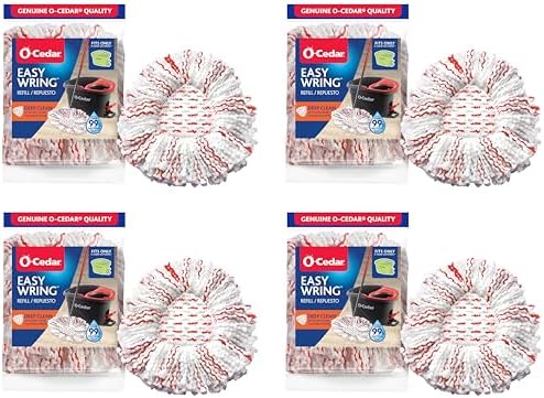 O-Cedar EasyWring Spin Mop Microfiber Refill (Pack of 4)