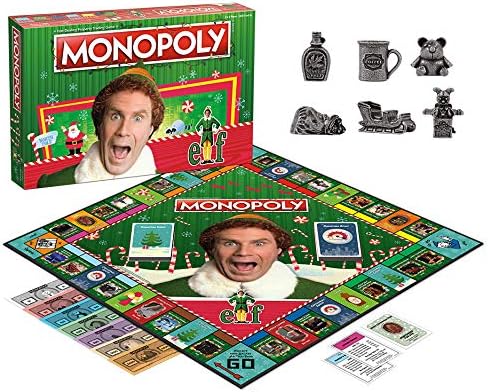 Monopoly Elf | Based on Christmas Comedy Film Elf | Collectible Monopoly Game Featuring Familiar Locations and Iconic Moments | Officially Licensed