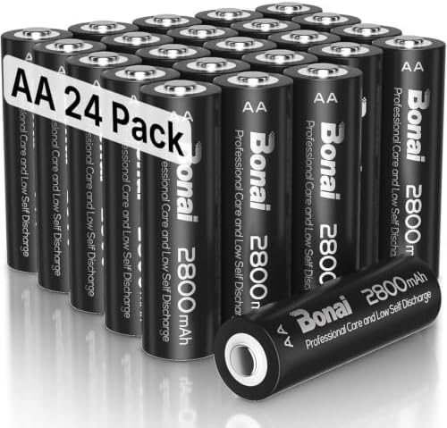 BONAI Rechargeable AA Batteries High-Capacity 2800mAh, Recharge up to 1200x Times
