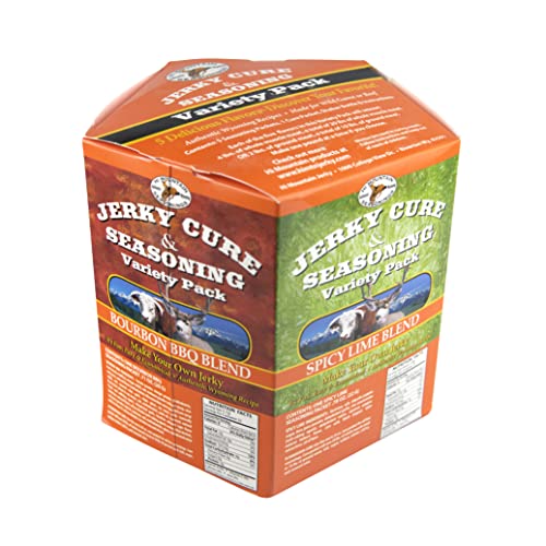Hi Mountain BOLD & SAVORY Jerky Seasoning and Cure Kit | Variety Pack | Bold & savory flavors: Mandarin Teriyaki, Pepperoni, Sweet & Spicy, Inferno, & Pepper, Beef, Venison, Deer, Elk, Up to 20 lbs