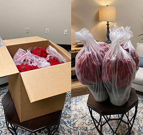 Rubys Silk Flowers - 24" Artificial Red Poinsettia Flower Bouquet – 5 lbs Weighted Pot – 24" Tall and 18" Wide – Perfect Size for Christmas Decor, Home, Office, or Memorial