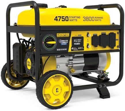 Champion Power Equipment 4750-Watt RV Ready Portable Generator with Free 3-Year Warranty, CARB Compliant