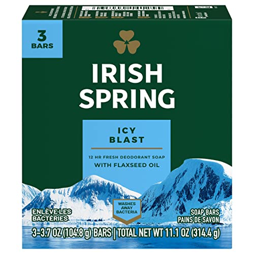 Irish Spring Bath Bar, 3 x 3.75 Oz bars, Icy Blast, 11.25 Oz
