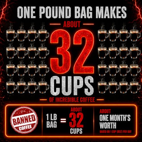 Ground Coffee | Strong Coffee | High Caffeine Coffee | Dark Roast | 16 oz | Extreme Energy. Clear Focus. Bold Flavor. Crafted for maximum