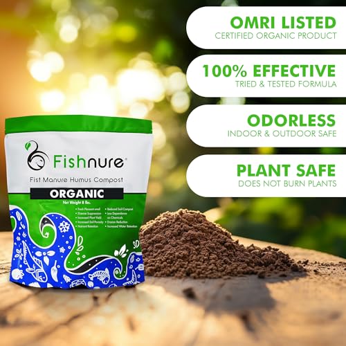 Fishnure - Humus Fish Compost Fertilizer for Indoor Plants, Outdoor Houseplant Fertilizer Supports Natural Production of Plant Food for Houseplants