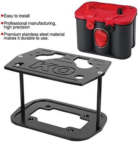 Aramox Stainless Steel Battery Tray for Group 34 & 78 Batteries - Red, Yellow & Blue Tops