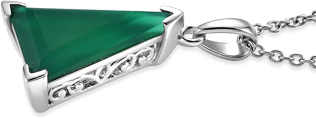 Verde Onyx 24.50 ctw Earrings Pendant in Platinum Plated Steel Necklace 20"