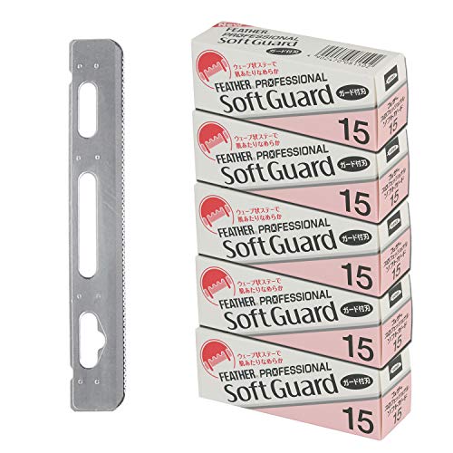 Feather Artist Club ProSoft Guard Razor Blades - Single Straight Edge Razor Blade with Guard Refills for Shaving - For Men, Women