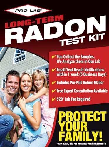 PRO-LAB Long-Term Radon Test Kit for Home - EPA Approved with Advanced Alpha Track Detection Technology - Comprehensive Radon Monitoring - 20 Lab