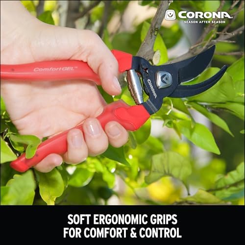 Corona BP 3214D ComfortGEL Bypass Hand Pruner, 3/4-inch cut , Red