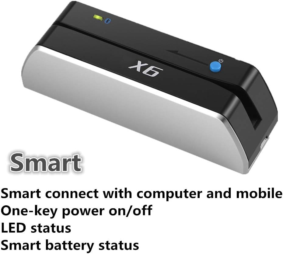 X6BT Bluetooth Mag VIP Card Reader Writer USB 3 Tracks Swipe Encoder