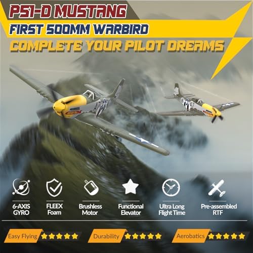 LEAMBE 4 Channel RC Plane, Ready to Fly Aerobatic Aircraft, Easy Control for Beginners, P51 Mustang RC Airplane Best Gift for Adults