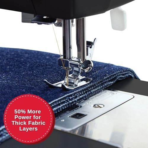 SINGER® 4432 (Grey) High Speed Heavy Duty Sewing Machine + Accessory Kit | 32 stitches deliver 110 applications, 50% more power for thick fabrics, 1100 per minute capacity, 1-step buttonhole design