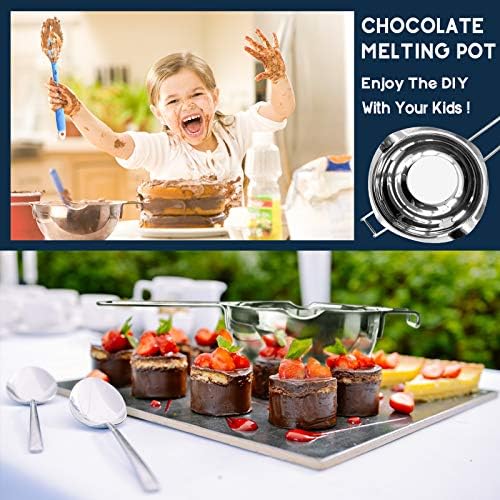1QT Double Boiler Chocolate/Wax/Candy Melting Pot with Silicone Spatula