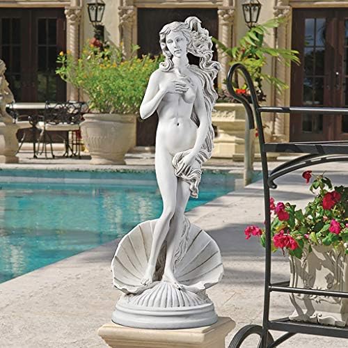 Design Toscano Birth of Venus, Roman Patroness of Love Indoor/Outdoor Garden Statue, 25 inches tall, Cast Stone Resin, Antique Stone Finish