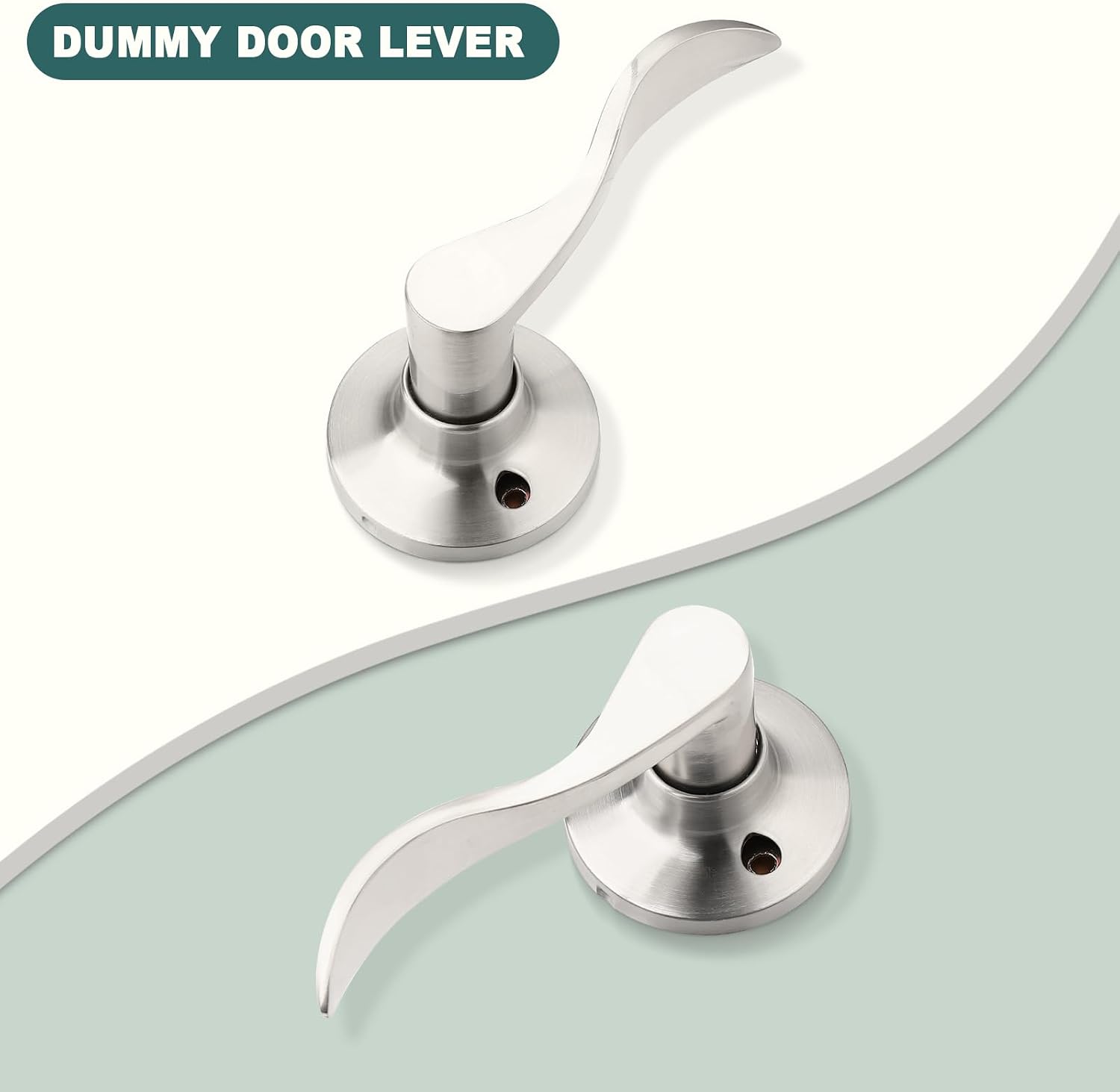 GOBEKOR 1 Pack Privacy Door Levers Brushed Nickel Lever Door Handles Interior for Bedroom and Bathroom Door Locks Wave Door Handles