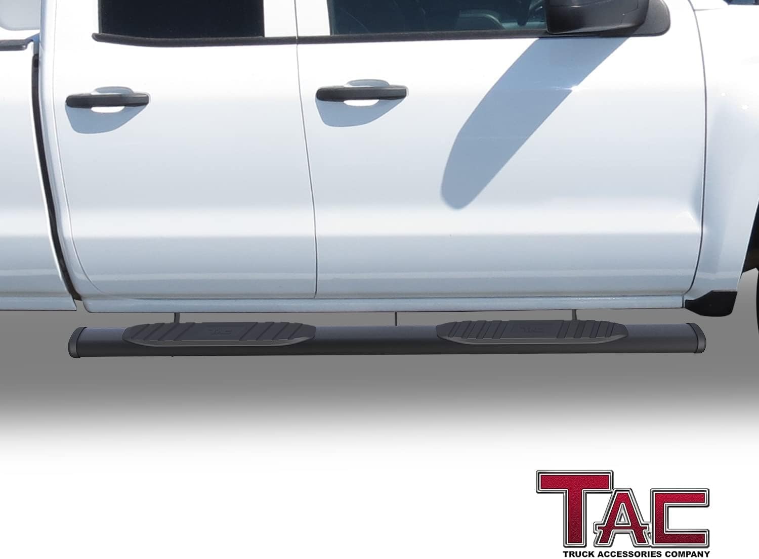 TAC Side Steps Fit Chevy Silverado/GMC Sierra 1999-2018 1500 & 1999-2019 2500/3500 Extended/Double Cab (Excluding C/K Classic) (Body Mount) Truck Pickup 3" Black Side Bars Nerf Bars 2 Pieces