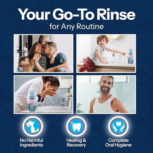 H2Ocean Healing Rinse Natural Sea Salt Mouthwash Arctic Ocean Mint, 8 oz | Alcohol & Fluoride-Free Oral Care for Tonsil Stones, Sore Throats, Wisdom Teeth Recovery & Gum Health, Whitening Mouthwash