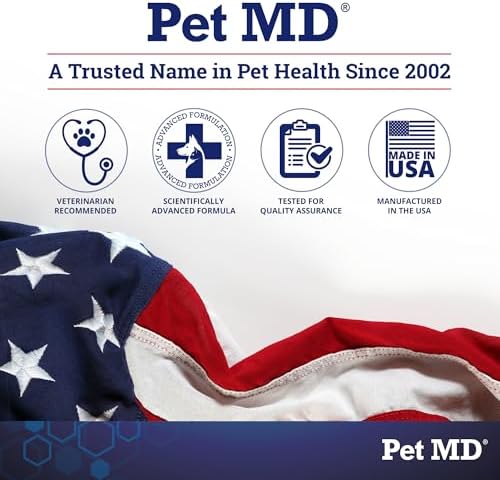 Pet MD Dog Ear Cleaning Wipes – Otic Cleanser for Dogs - 100 ct | Soothing Ear Care with Aloe Vera & Eucalyptus, Regular Wipes