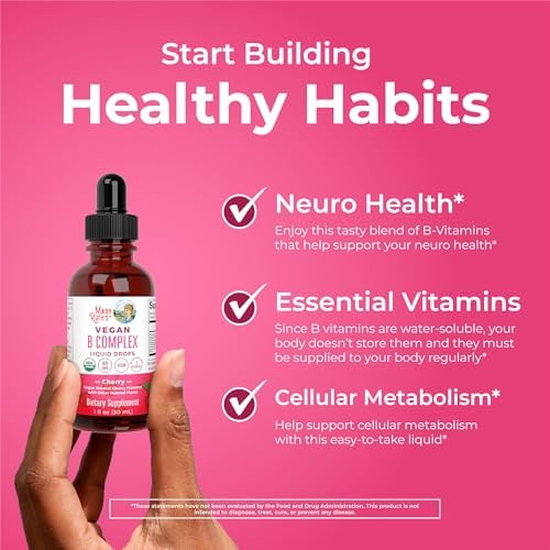 MARYRUTH'S Organic Vitamin B Complex, Biotin, Vitamin B12, Niacin, Folate | B Vitamins Complex, Biotin, Vitamin B12, Niacin, Folate
