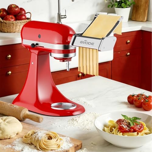 GVODE Pasta Roller Attachment for KitchenAid Stand Mixer, 8 Settings | 304 Stainless Steel, 8 Adjustable Thickness Settings (0.4-2mm), Fits all KitchenAid Stand Mixer Models