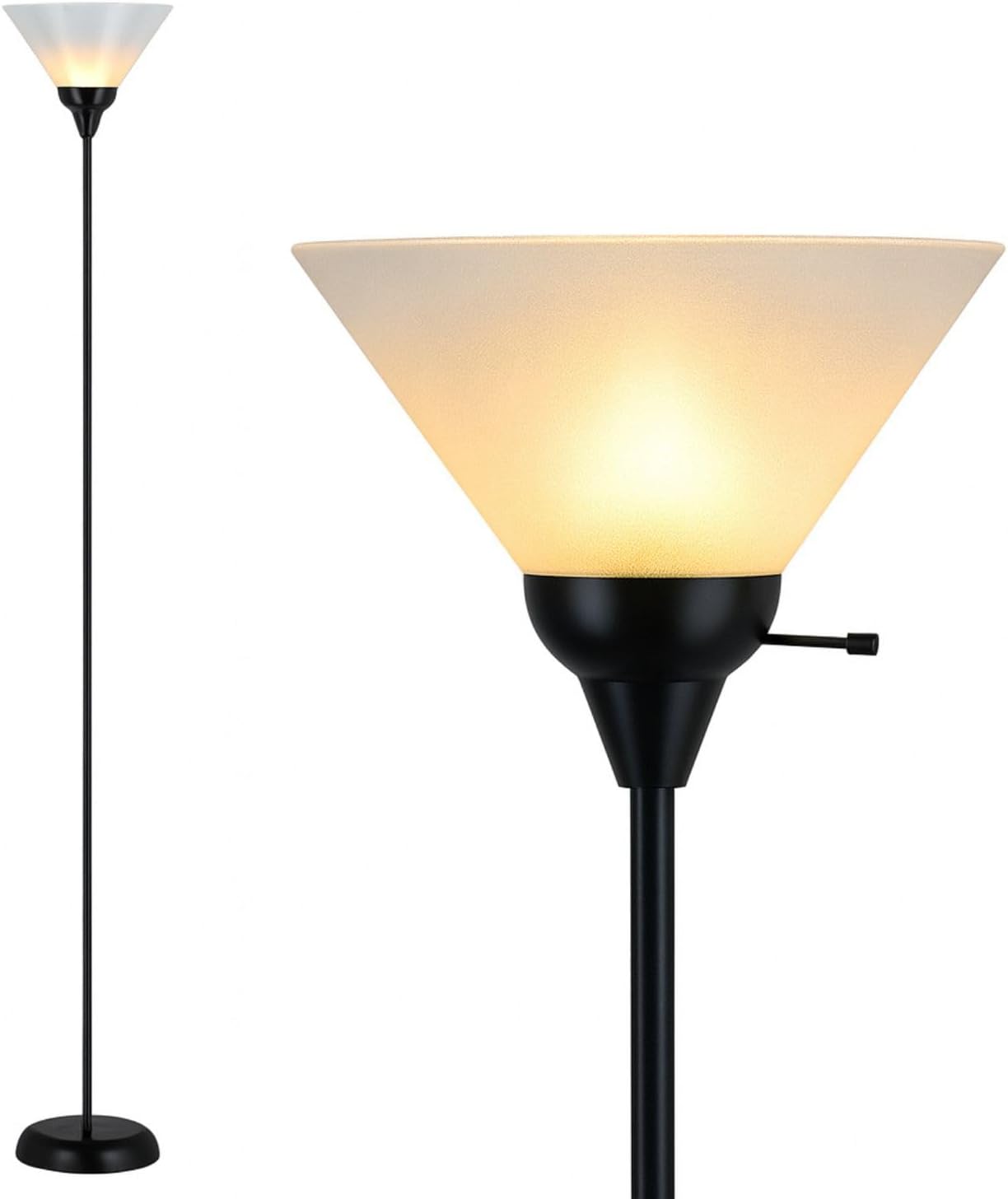 Mary Floor Lamp by Light Accents – Standing Lamp for Living Rooms – Torchiere Pole Light – LED-Compatible Floor Lamp – Modern Bedroom