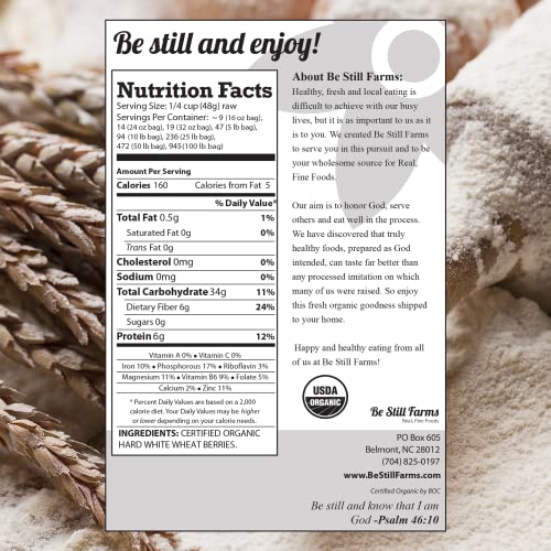 Organic Soft White Wheat Berries 5.8lb - Healthy Whole Grains Bulk | Ideal for Feeder Oats, Flour, Bread, Soup - High in Protein & Fiber - USA Grown | USDA Certified | Vegan | Non-GMO