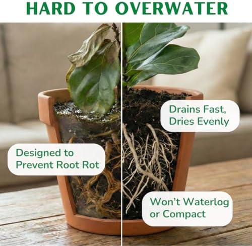 Organic Fiddle Leaf Fig Soil, Well-Draining Potting Mix, Large 7.5L Bag