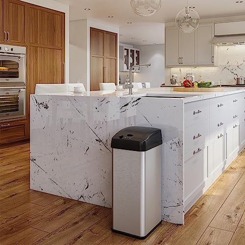 iTouchless 13 Gallon Automatic Sensor Touchless Trash Can with AC Adapter and Odor Control System Stainless Steel
