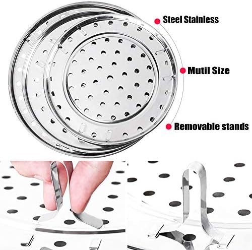 Round Stainless Steel Steamer Rack 7.6" 8.5" 9.33" 10.23" Inch Diameter Steaming Rack Stand Canner Canning Racks Stock Pot Steaming Tray Pressure
